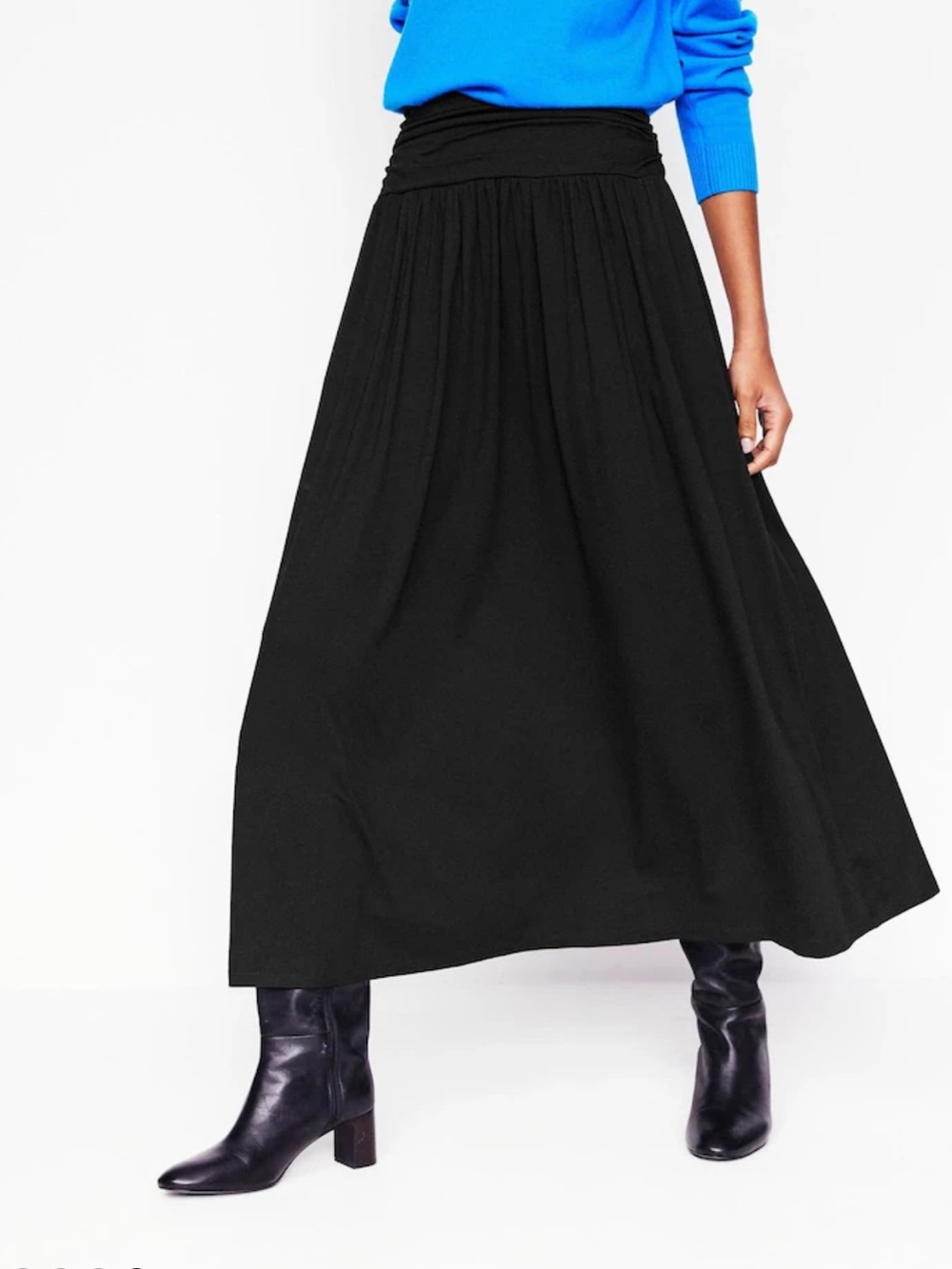Biden Black Rosaline Jersey Midi Skirt Size: 8R